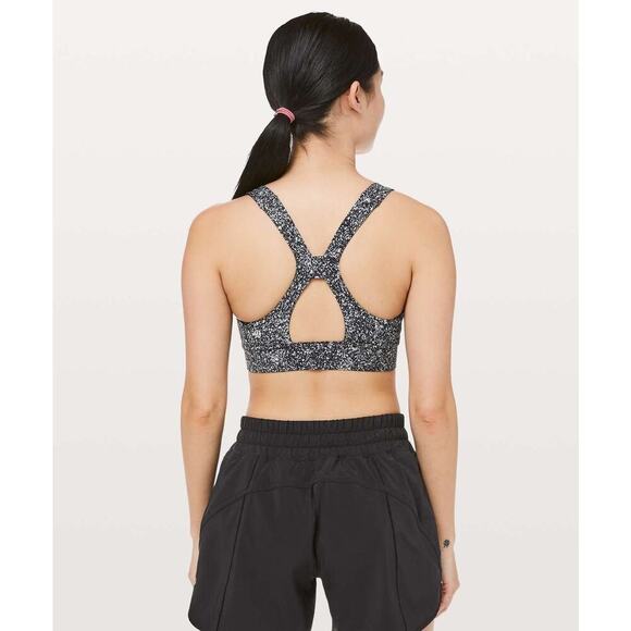 Lululemon Power Through Bra Diffuse Starlight Black Sz 4 - Picture 7 of 7